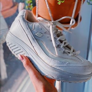 White Skechers Shapeups